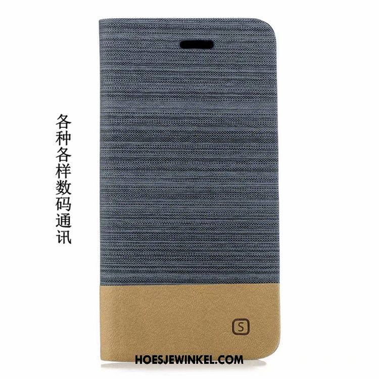 Pocophone F1 Hoesje Mobiele Telefoon Leren Etui Hoes, Pocophone F1 Hoesje Blauw Folio Beige