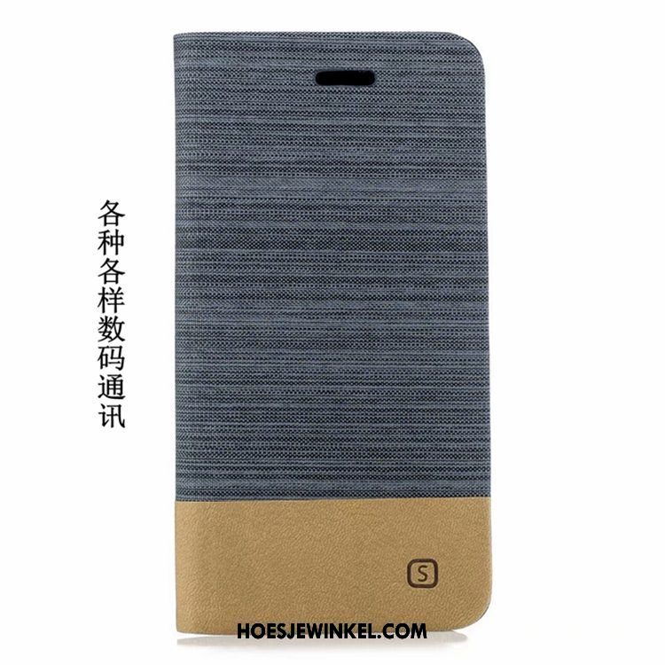 Pocophone F1 Hoesje Mobiele Telefoon Leren Etui Hoes, Pocophone F1 Hoesje Blauw Folio Beige