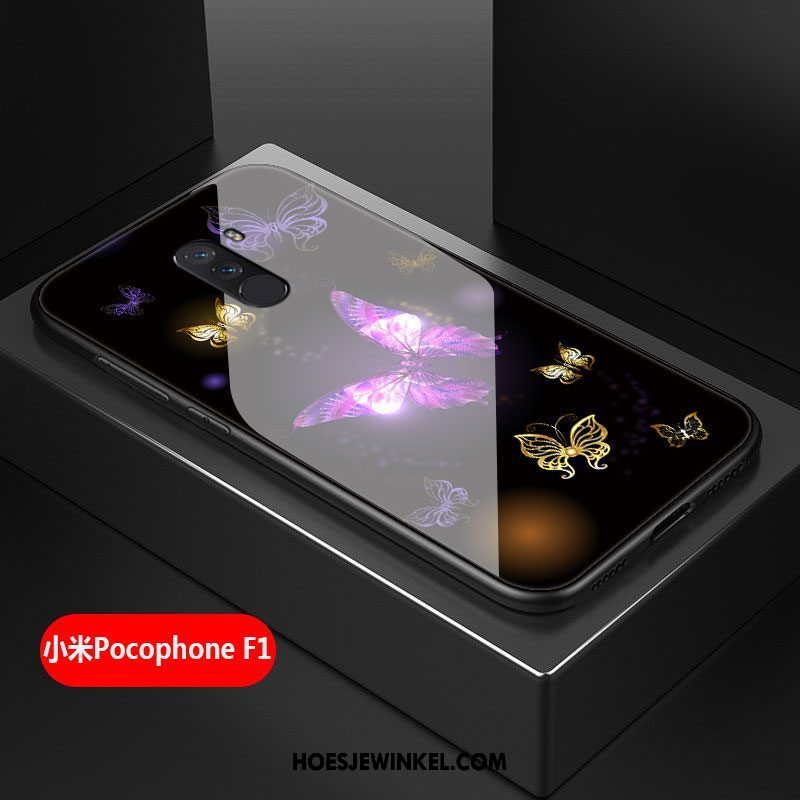 Pocophone F1 Hoesje Persoonlijk Anti-fall Bescherming, Pocophone F1 Hoesje Mini Zwart Beige