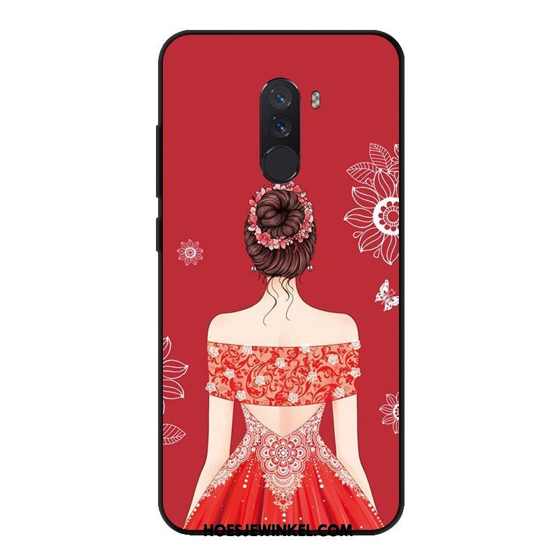 Pocophone F1 Hoesje Siliconen Mobiele Telefoon Bescherming, Pocophone F1 Hoesje Schrobben Gazen Beige