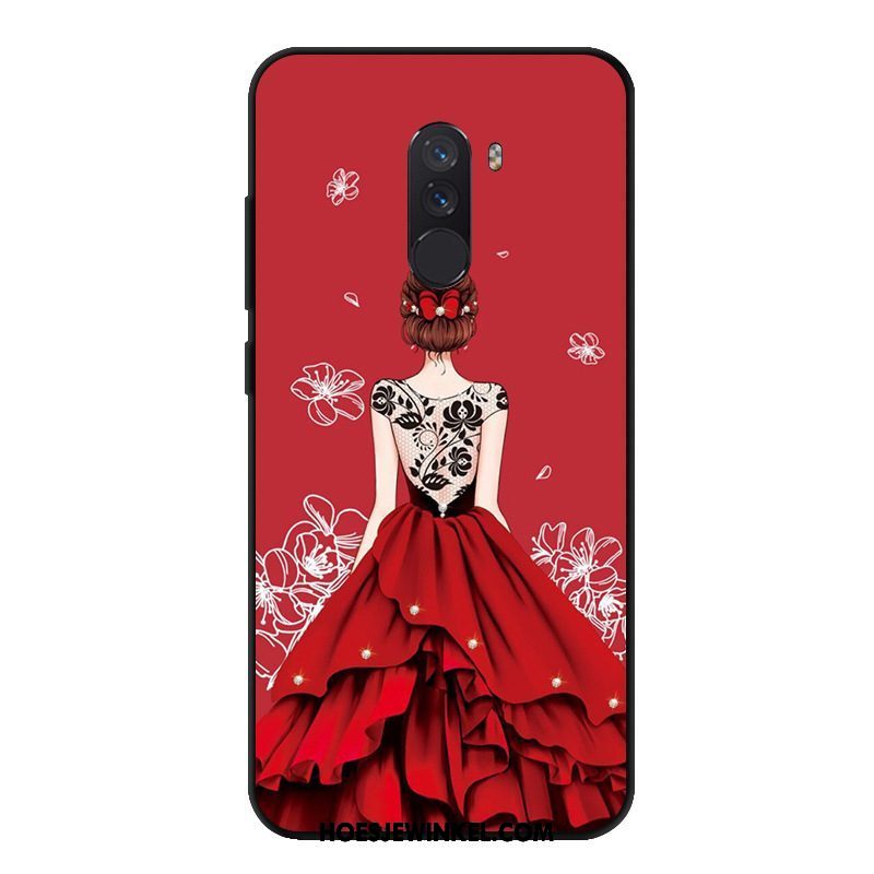 Pocophone F1 Hoesje Siliconen Mobiele Telefoon Bescherming, Pocophone F1 Hoesje Schrobben Gazen Beige