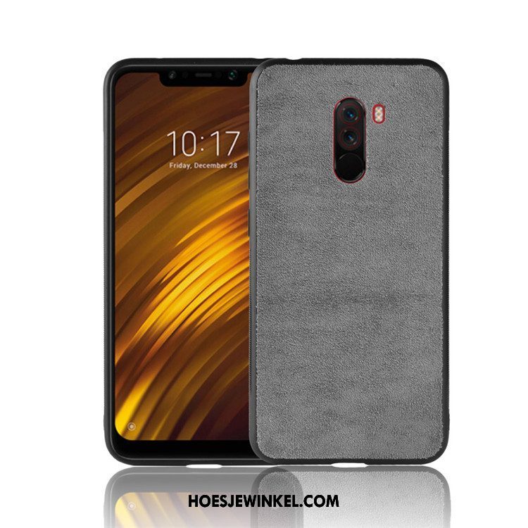 Pocophone F1 Hoesje Zacht Fluweel Mobiele Telefoon, Pocophone F1 Hoesje Mini Bescherming Beige