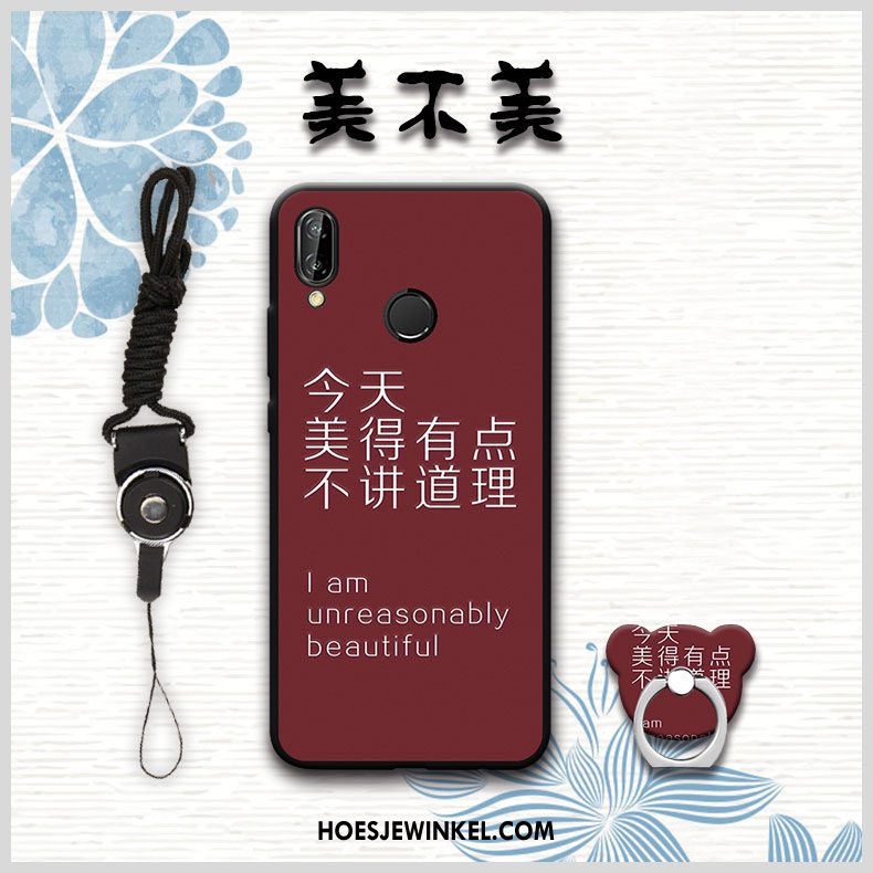 Redmi 7 Hoesje Hanger Mini Zwart, Redmi 7 Hoesje Rood Mobiele Telefoon Beige