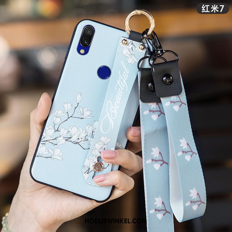 Redmi 7 Hoesje Hoes Anti-fall Mini, Redmi 7 Hoesje Persoonlijk Blauw Beige