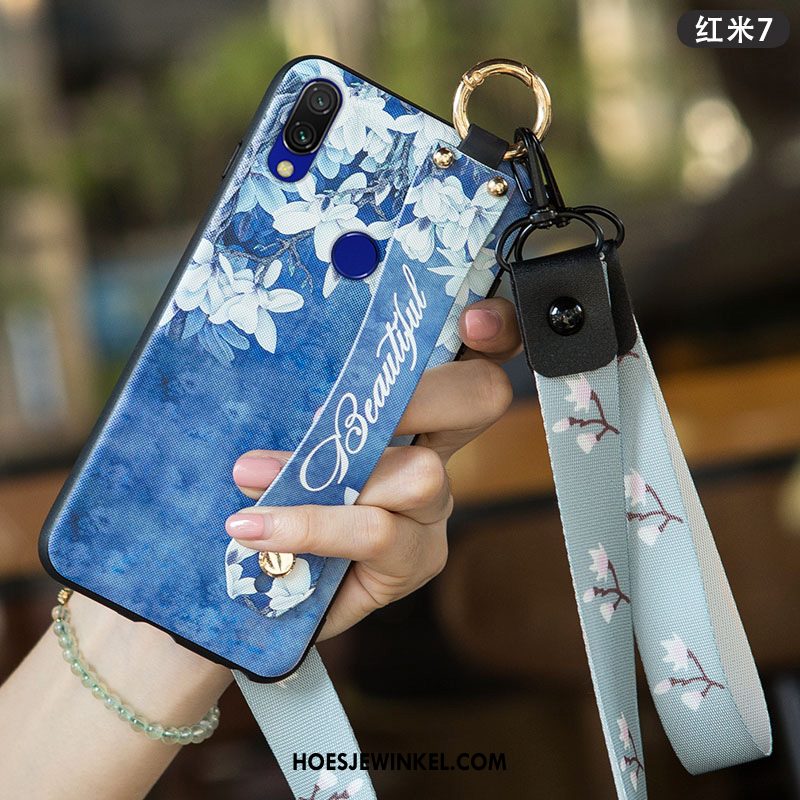 Redmi 7 Hoesje Hoes Anti-fall Mini, Redmi 7 Hoesje Persoonlijk Blauw Beige