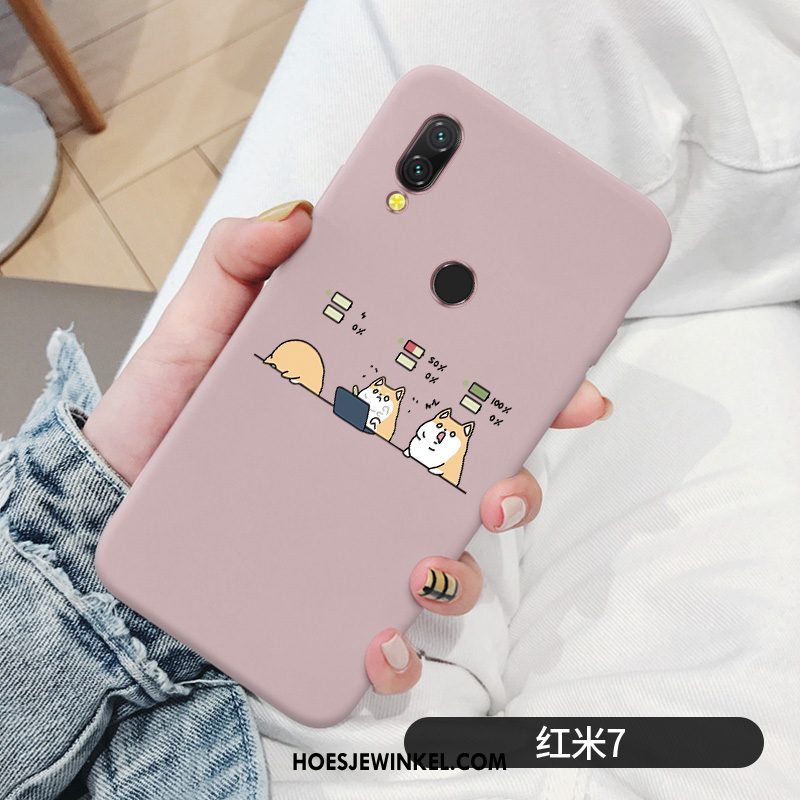 Redmi 7 Hoesje Rood Lovers Bescherming, Redmi 7 Hoesje Zacht Scheppend Beige