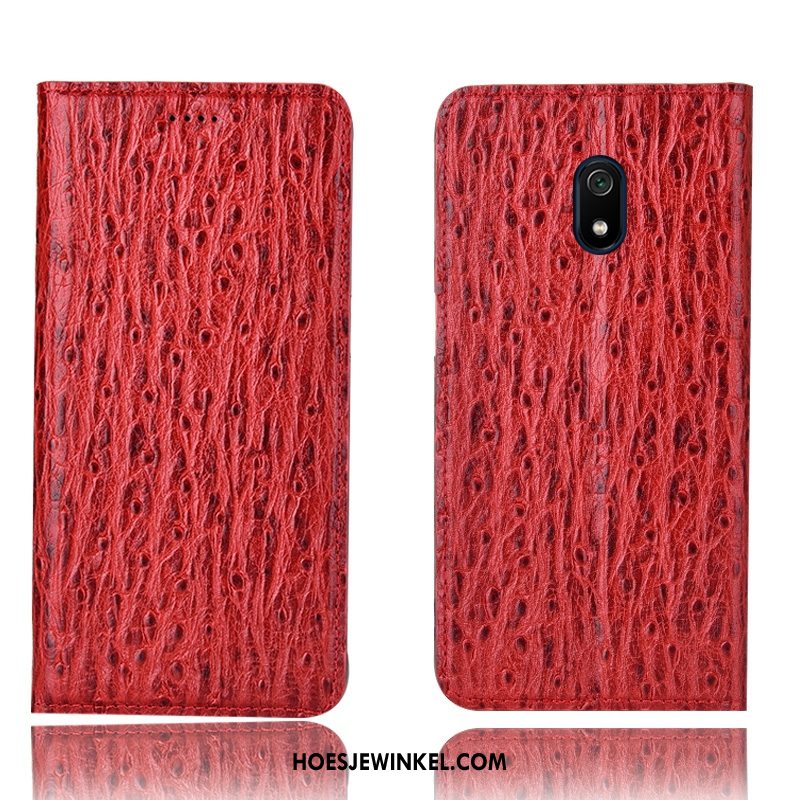 Redmi 8a Hoesje Folio Rood Patroon, Redmi 8a Hoesje Hoes Anti-fall Beige