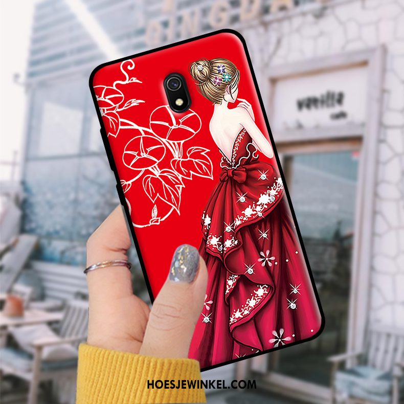 Redmi 8a Hoesje Wit Rood Zacht, Redmi 8a Hoesje Trend Hoes Beige