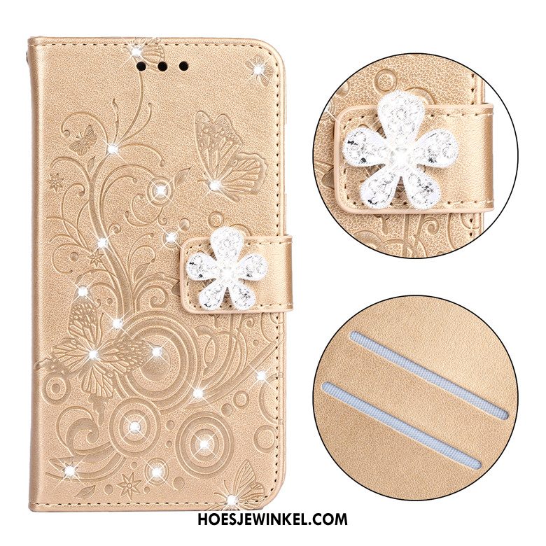 Redmi 8a Hoesje Zacht Mobiele Telefoon All Inclusive, Redmi 8a Hoesje Bescherming Vlinder Bloemen Beige