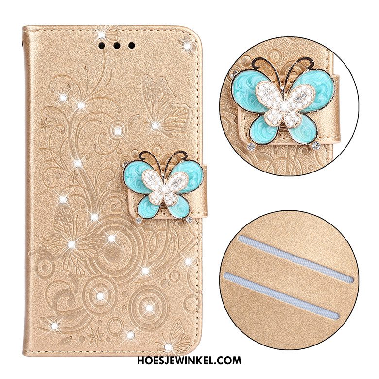 Redmi 8a Hoesje Zacht Mobiele Telefoon All Inclusive, Redmi 8a Hoesje Bescherming Vlinder Bloemen Beige