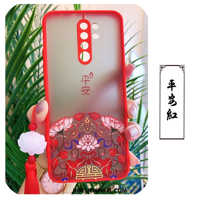 Redmi 9 Hoesje Anti-fall Doek Siliconen, Redmi 9 Hoesje Mobiele Telefoon Reliëf Beige