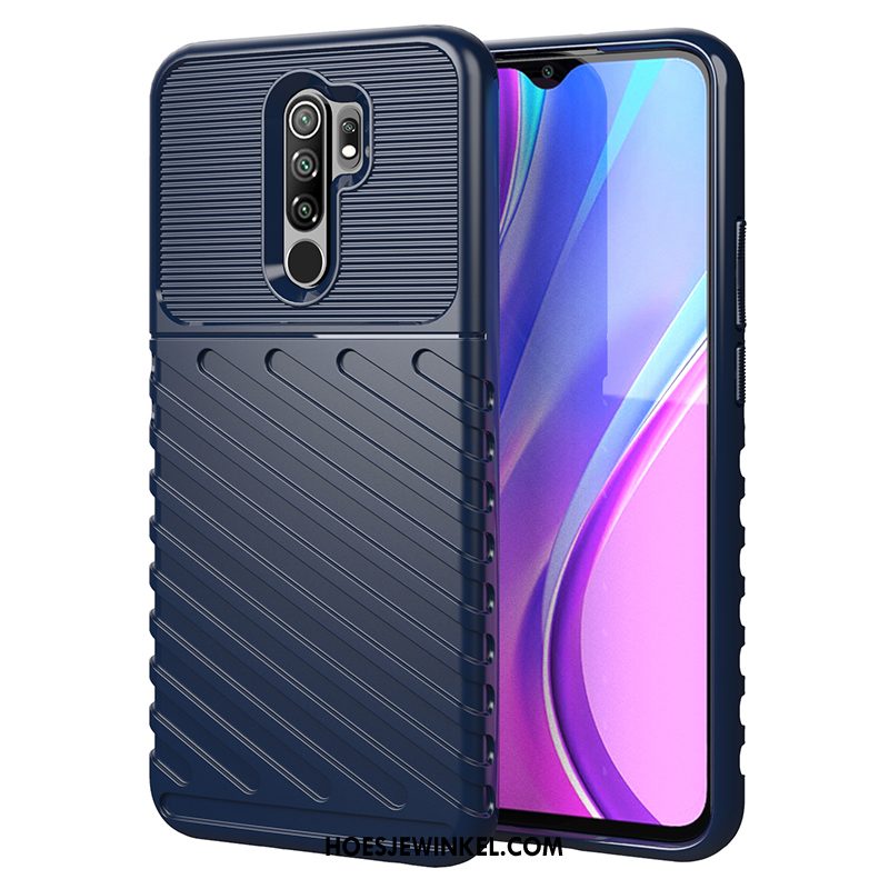 Redmi 9 Hoesje Bescherming Scheppend Rood, Redmi 9 Hoesje Siliconen Trendy Merk Beige