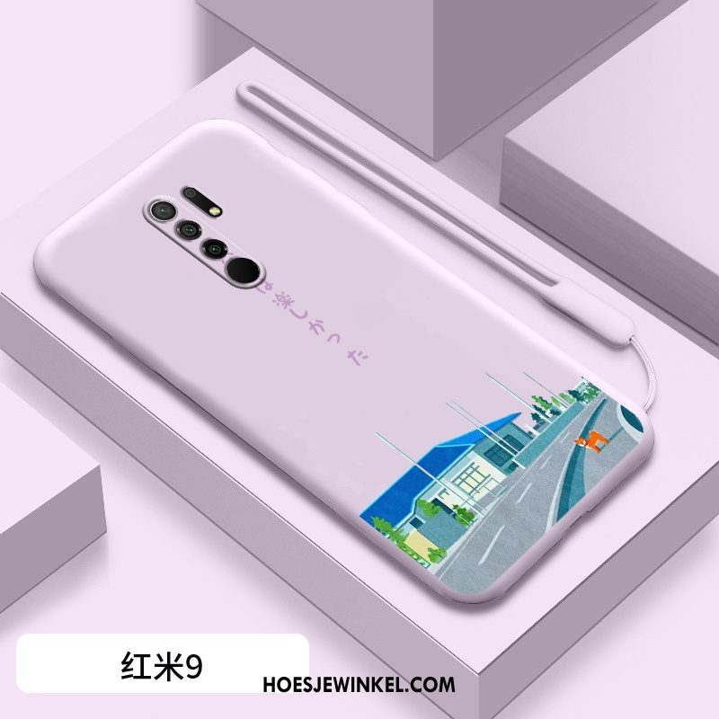 Redmi 9 Hoesje Mobiele Telefoon Vers Nieuw, Redmi 9 Hoesje Siliconen Net Red Beige