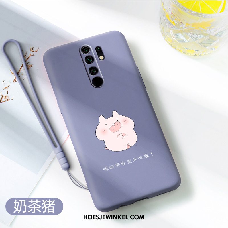 Redmi 9 Hoesje Mooie Siliconen Tempereren, Redmi 9 Hoesje Mobiele Telefoon Spotprent Beige