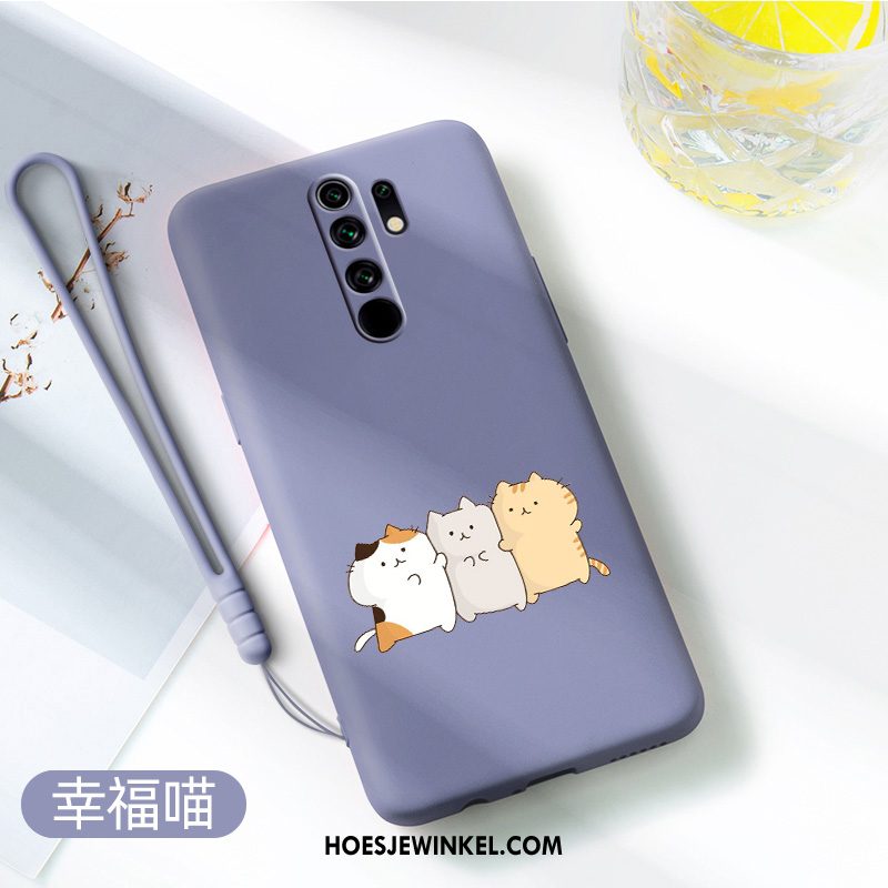 Redmi 9 Hoesje Mooie Siliconen Tempereren, Redmi 9 Hoesje Mobiele Telefoon Spotprent Beige