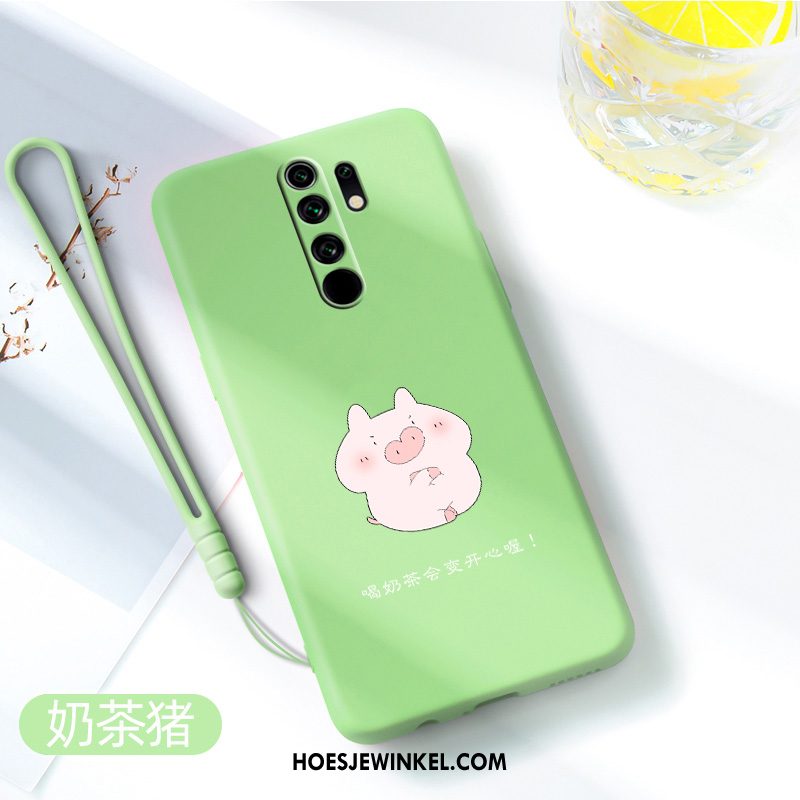 Redmi 9 Hoesje Mooie Siliconen Tempereren, Redmi 9 Hoesje Mobiele Telefoon Spotprent Beige