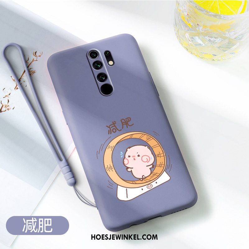 Redmi 9 Hoesje Mooie Siliconen Tempereren, Redmi 9 Hoesje Mobiele Telefoon Spotprent Beige