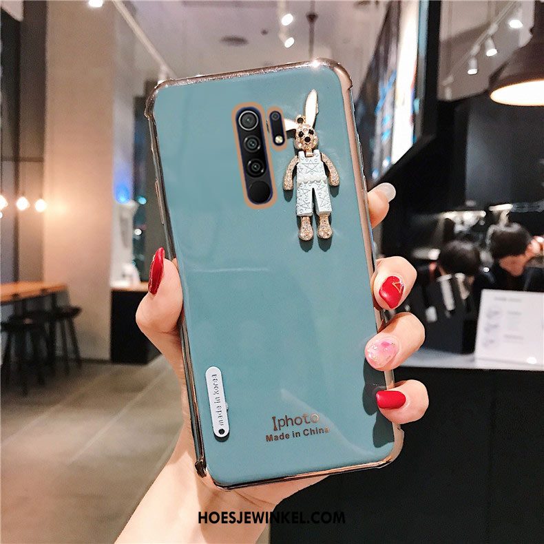 Redmi 9 Hoesje Plating Mobiele Telefoon Siliconen, Redmi 9 Hoesje Anti-fall Grijs Beige