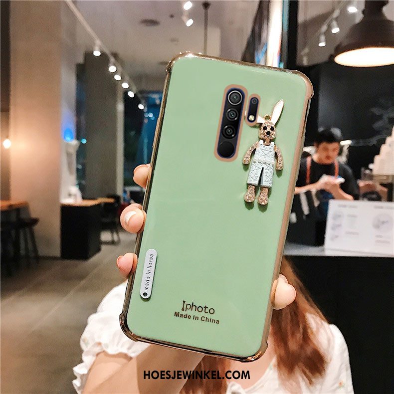 Redmi 9 Hoesje Plating Mobiele Telefoon Siliconen, Redmi 9 Hoesje Anti-fall Grijs Beige