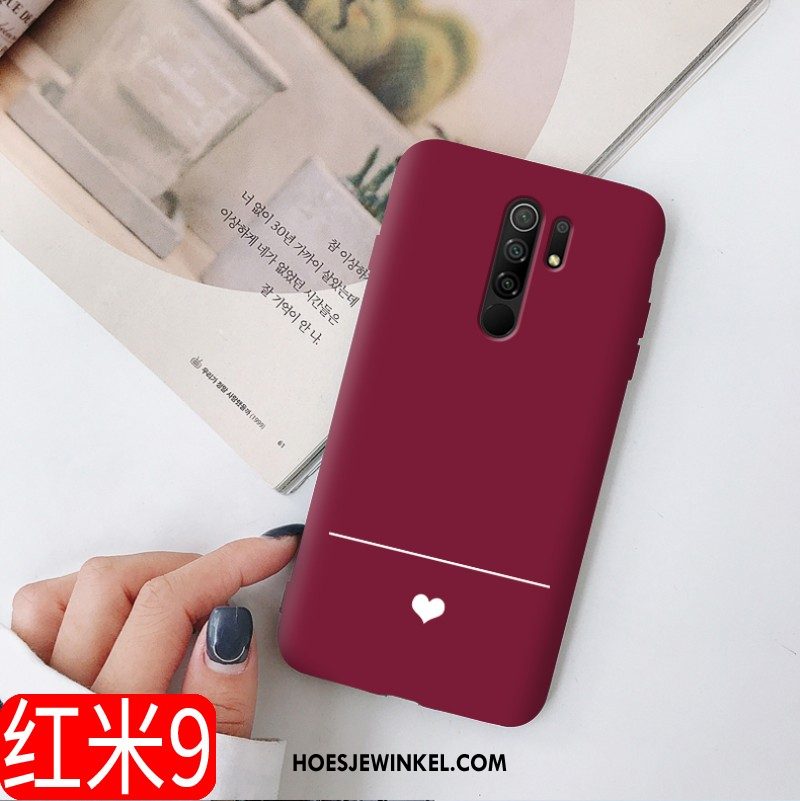 Redmi 9 Hoesje Schrobben Nieuw Rood, Redmi 9 Hoesje Bescherming Zacht Beige