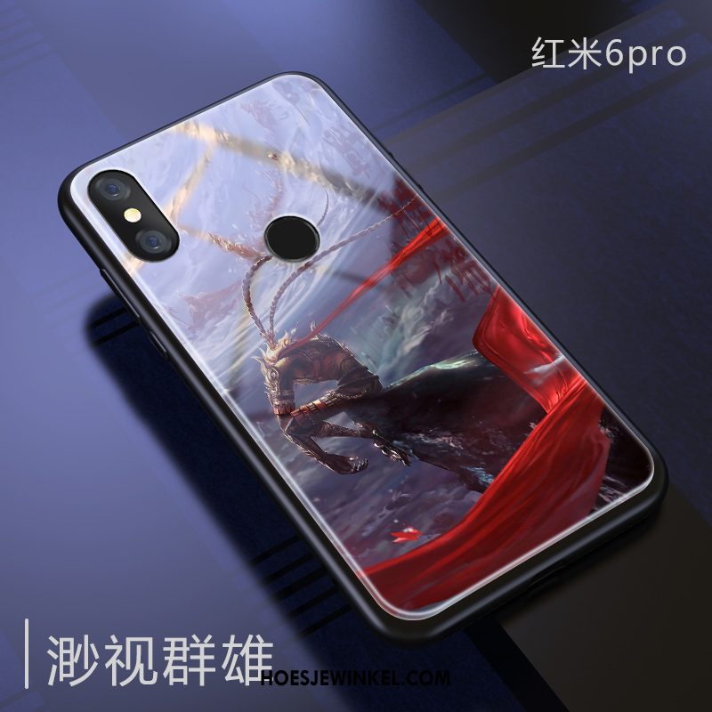 Redmi Note 6 Pro Hoesje Anti-fall Spiegel Mini, Redmi Note 6 Pro Hoesje Siliconen Rood Beige