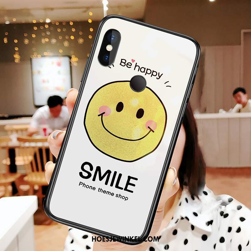 Redmi Note 6 Pro Hoesje Gehard Glas Rood Mini, Redmi Note 6 Pro Hoesje Mobiele Telefoon Zwart Beige