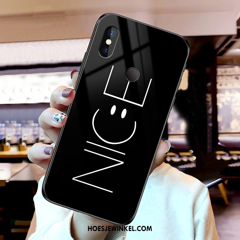 Redmi Note 6 Pro Hoesje Glas Wit Mobiele Telefoon, Redmi Note 6 Pro Hoesje Hoes Rood Beige