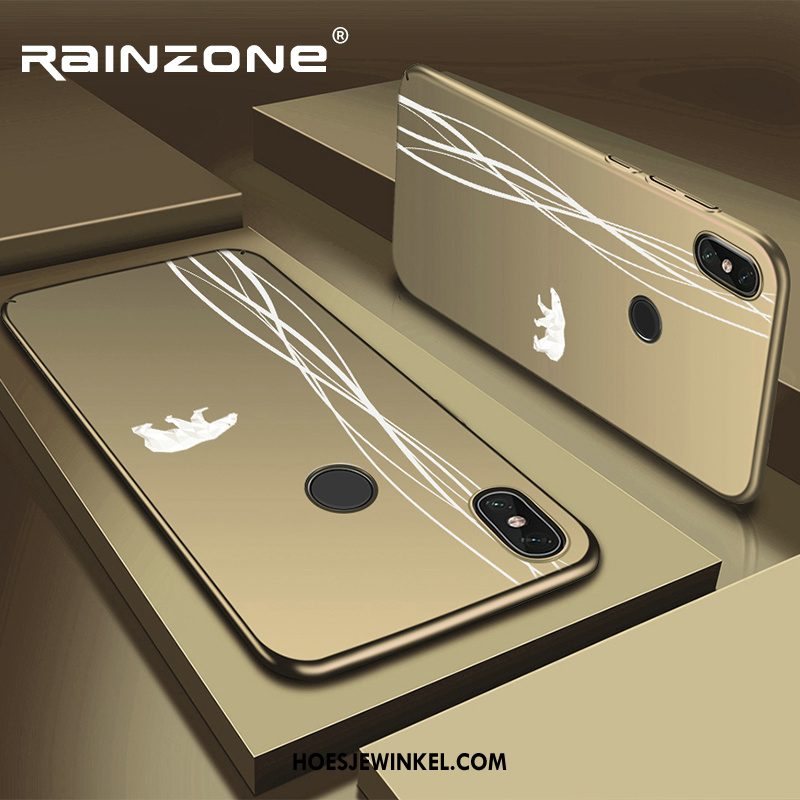 Redmi Note 6 Pro Hoesje Hard Bescherming Mini, Redmi Note 6 Pro Hoesje Tempereren Skärmskydd Beige