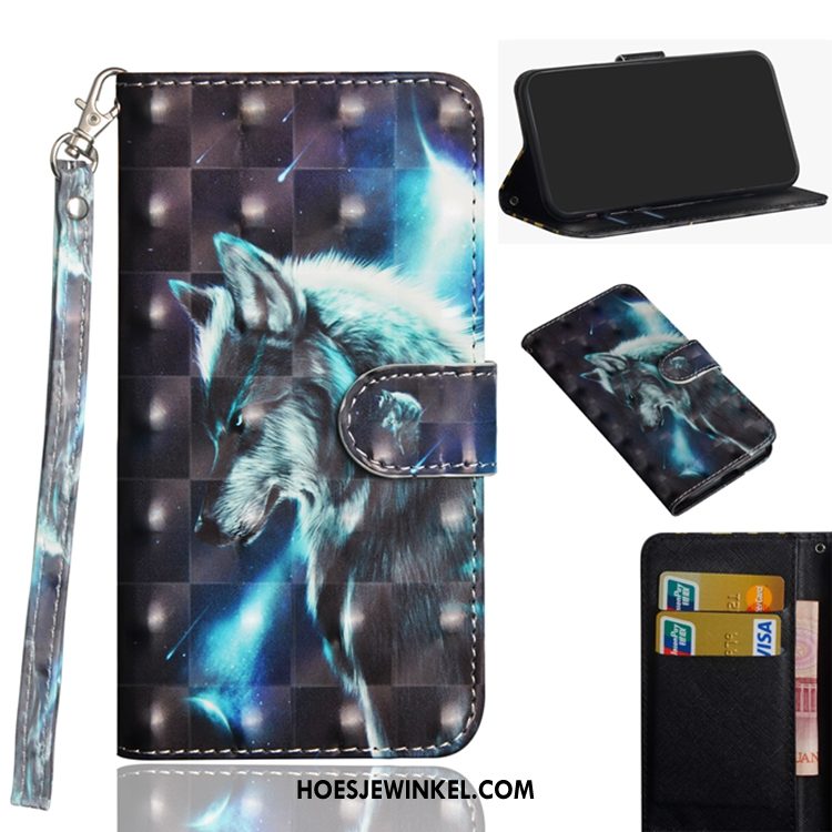 Redmi Note 6 Pro Hoesje Leren Etui Folio Wit, Redmi Note 6 Pro Hoesje Mini Mobiele Telefoon Beige