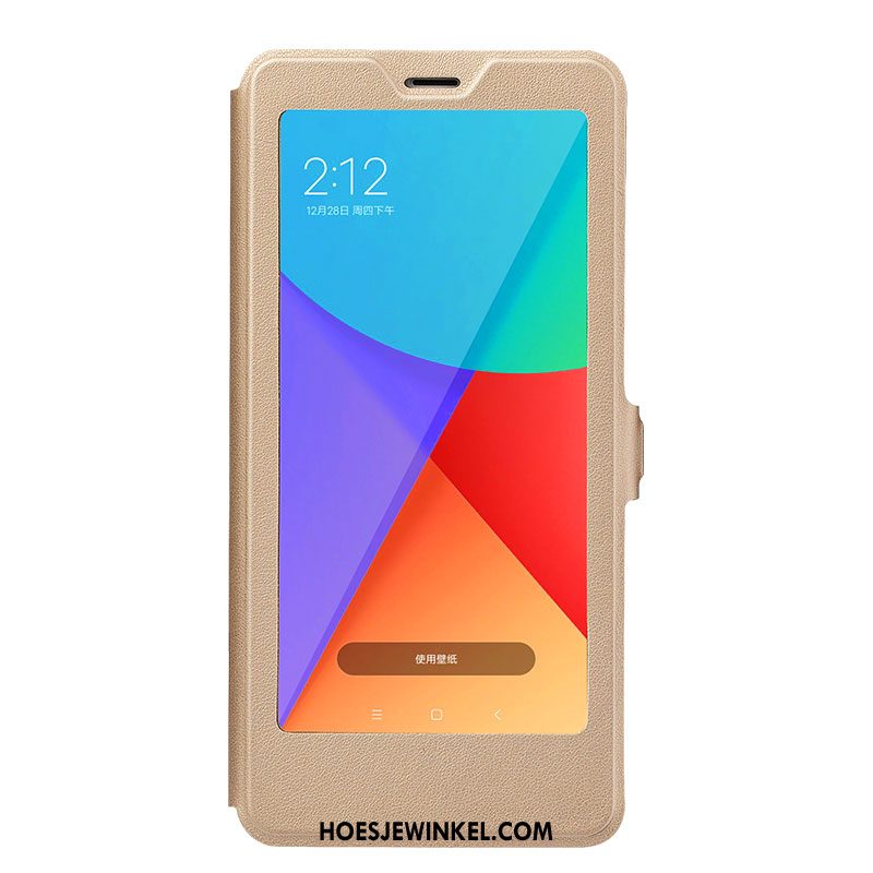 Redmi Note 6 Pro Hoesje Mobiele Telefoon Folio Anti-fall, Redmi Note 6 Pro Hoesje Rood Zwart Beige