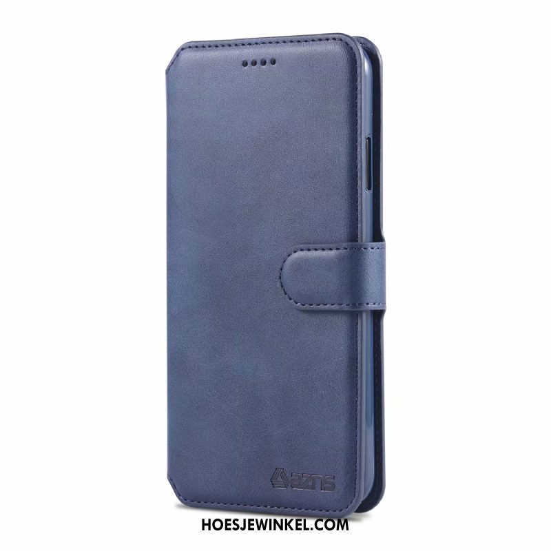 Redmi Note 6 Pro Hoesje Mobiele Telefoon Kaart Folio, Redmi Note 6 Pro Hoesje Leren Etui Portemonnee Beige