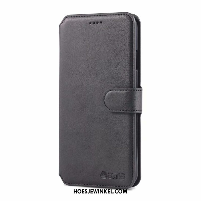 Redmi Note 6 Pro Hoesje Mobiele Telefoon Kaart Folio, Redmi Note 6 Pro Hoesje Leren Etui Portemonnee Beige