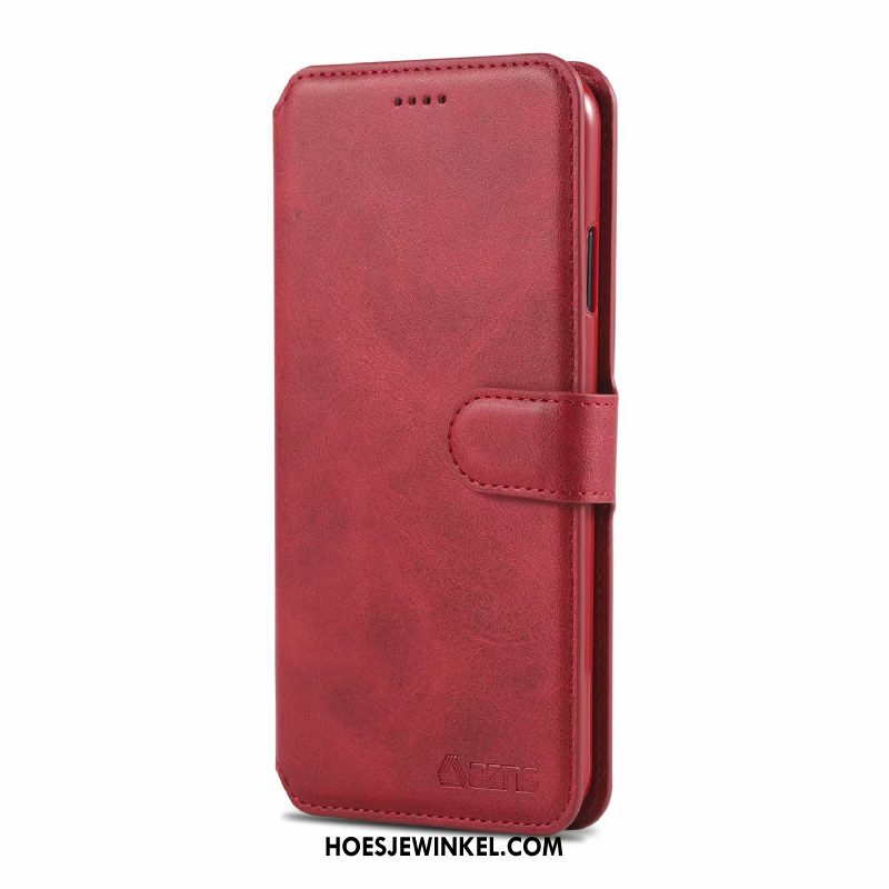 Redmi Note 6 Pro Hoesje Mobiele Telefoon Kaart Folio, Redmi Note 6 Pro Hoesje Leren Etui Portemonnee Beige