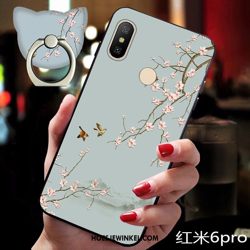 Redmi Note 6 Pro Hoesje Nieuw Hoes Vintage, Redmi Note 6 Pro Hoesje Chinese Stijl Bescherming Beige