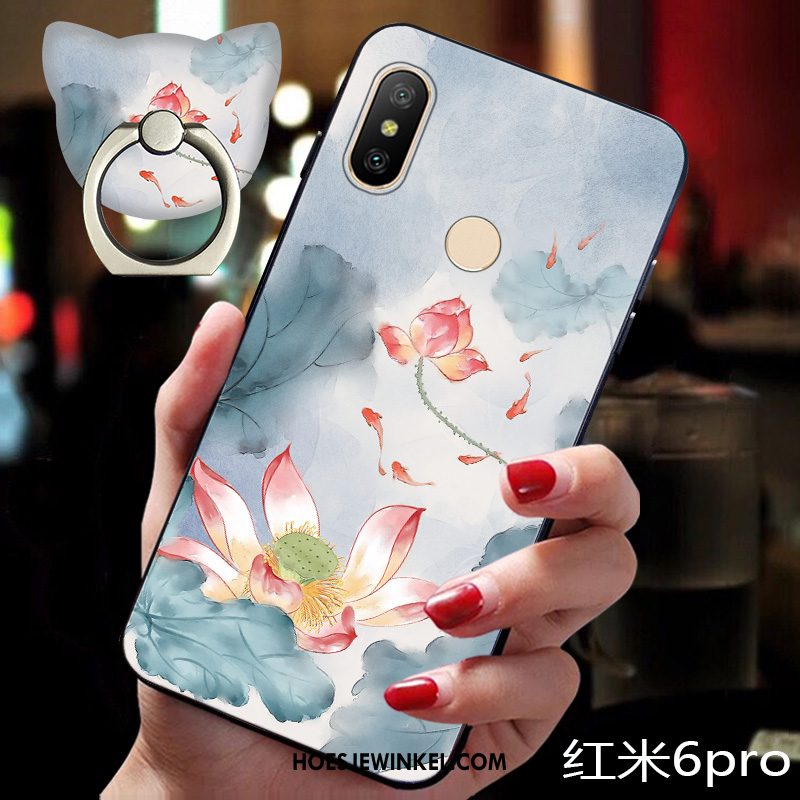 Redmi Note 6 Pro Hoesje Nieuw Hoes Vintage, Redmi Note 6 Pro Hoesje Chinese Stijl Bescherming Beige