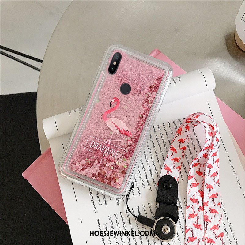 Redmi Note 6 Pro Hoesje Rood Mobiele Telefoon Vogel, Redmi Note 6 Pro Hoesje Hoes Roze Beige