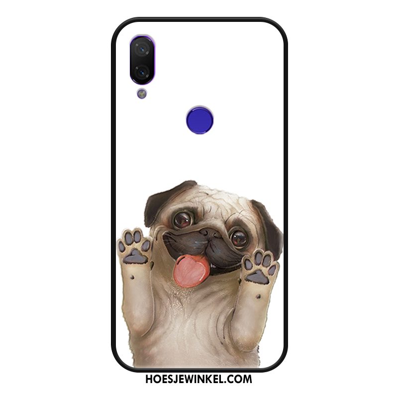 Redmi Note 7 Hoesje Lovers Spotprent Rood, Redmi Note 7 Hoesje Wit Schrobben Beige