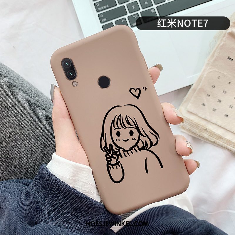 Redmi Note 7 Hoesje Mini Lovers Hoes, Redmi Note 7 Hoesje All Inclusive Grijs Beige