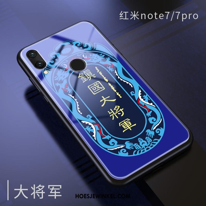 Redmi Note 7 Hoesje Mobiele Telefoon Hoes Blauw, Redmi Note 7 Hoesje Spiegel Trend Beige