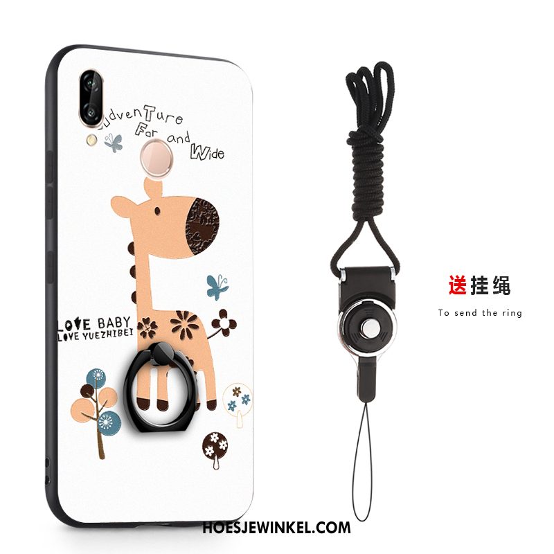 Redmi Note 7 Hoesje Reliëf Mini Blauw, Redmi Note 7 Hoesje Anti-fall Mobiele Telefoon Beige