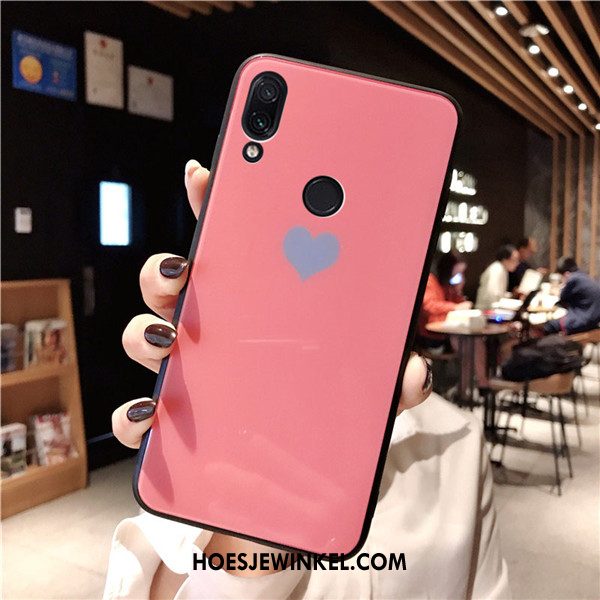 Redmi Note 7 Hoesje Spotprent Eenvoudige All Inclusive, Redmi Note 7 Hoesje Rood Trend Beige