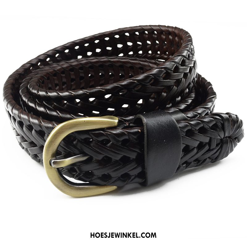 Riemen Dames Mode Riem Speciale, Riemen Weven Fijne Schwarz