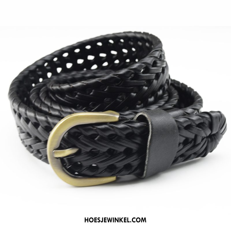 Riemen Dames Mode Riem Speciale, Riemen Weven Fijne Schwarz