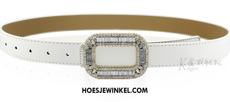 Riemen Dames Strass Decoratie Alle Wedstrijden, Riemen Vrouwen Glad Schwarz