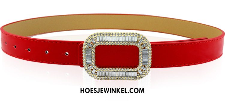 Riemen Dames Strass Decoratie Alle Wedstrijden, Riemen Vrouwen Glad Schwarz