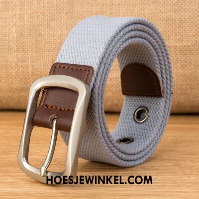 Riemen Heren Casual Canvas Riem, Riemen Veiligheidsspeld Verlengen Grau