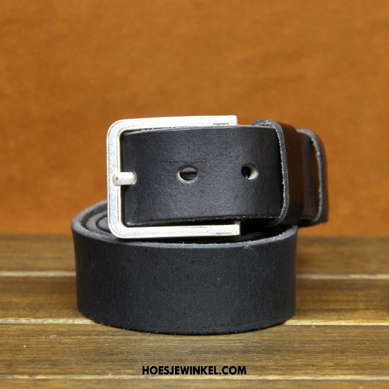 Riemen Heren Riem Bruin Lederen, Riemen Mannen Casual Silber