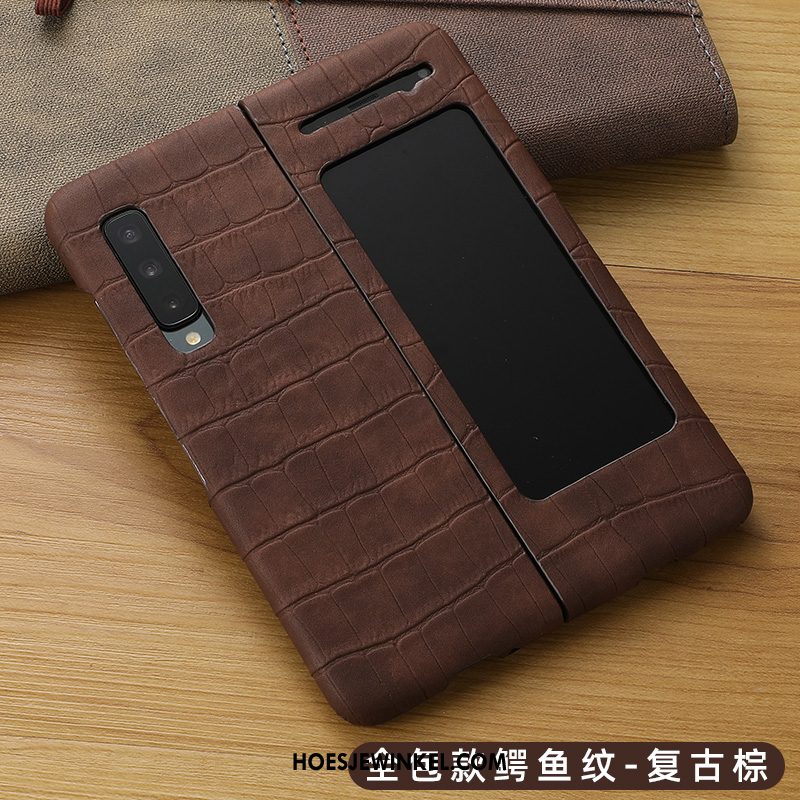 Samsung Fold Hoesje Bescherming High End Ster, Samsung Fold Hoesje Anti-fall Leren Etui