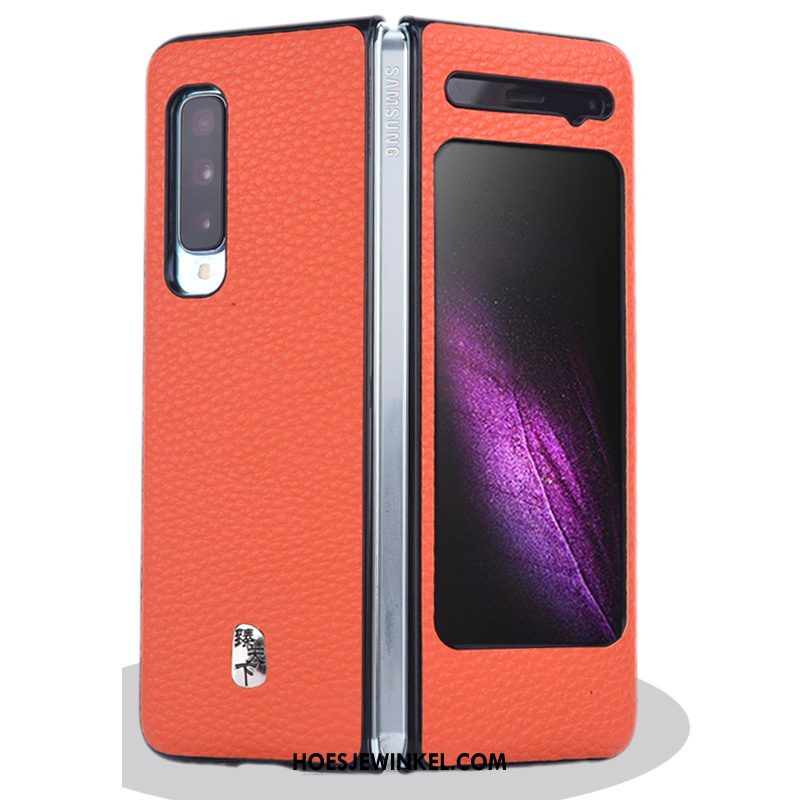 Samsung Fold Hoesje Patroon Ster Mobiele Telefoon, Samsung Fold Hoesje Oranje Vouw