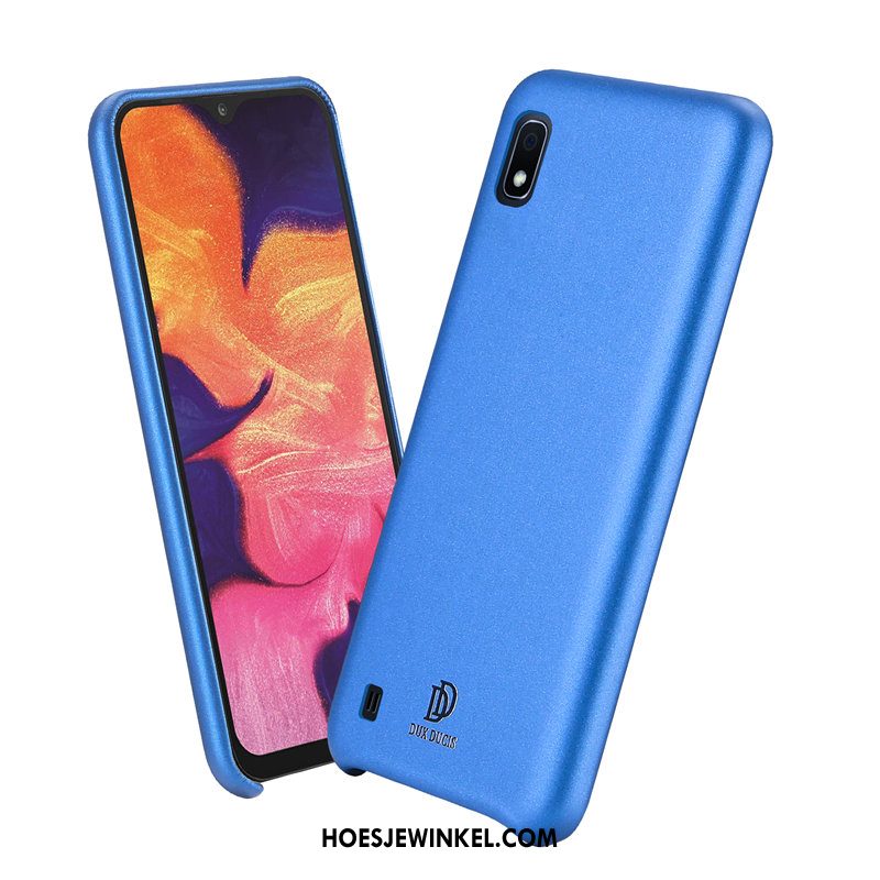 Samsung Galaxy A10 Hoesje Bedrijf Leren Etui Blauw, Samsung Galaxy A10 Hoesje Ster Leer